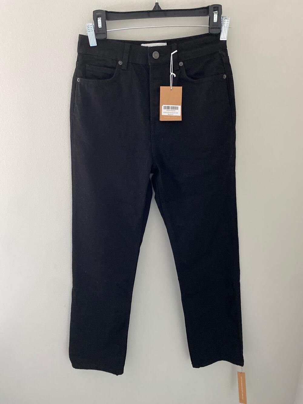 New Reformation Cynthia High Rise Straight Jeans Minimal Denim, Black Size 26